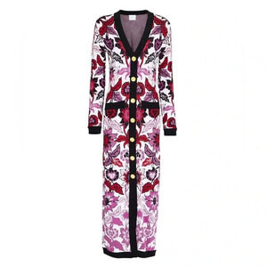 Hayley Menzies Floral Jacquard Knit Midi Dress size XS